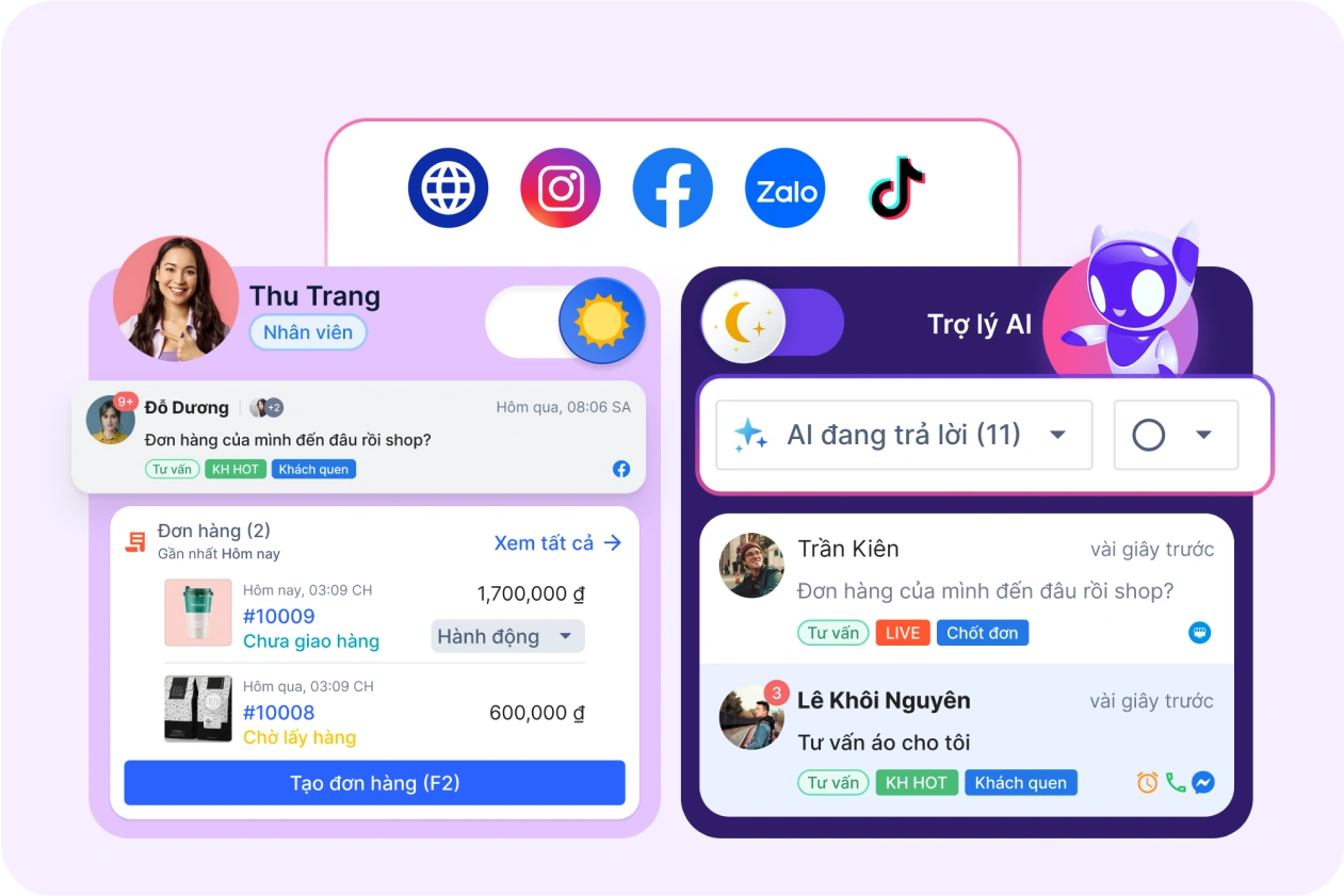 Phản hồi khách hàng mọi lúc nhờ kết hợp nhân viên và Website AI Chat
