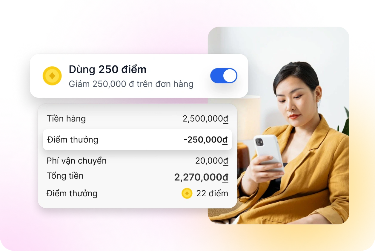 Đổi điểm thưởng chỉ với một chạm