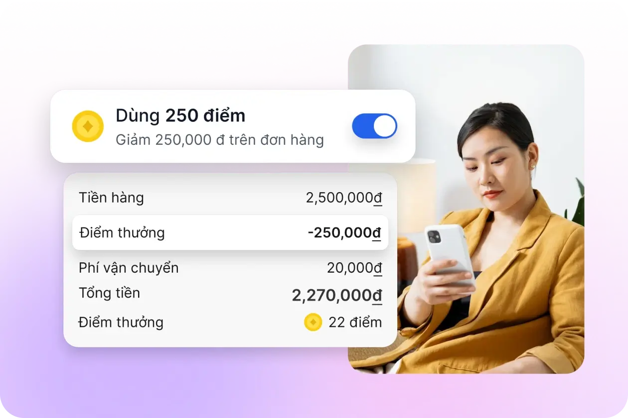 Đổi điểm thưởng chỉ với một chạm
