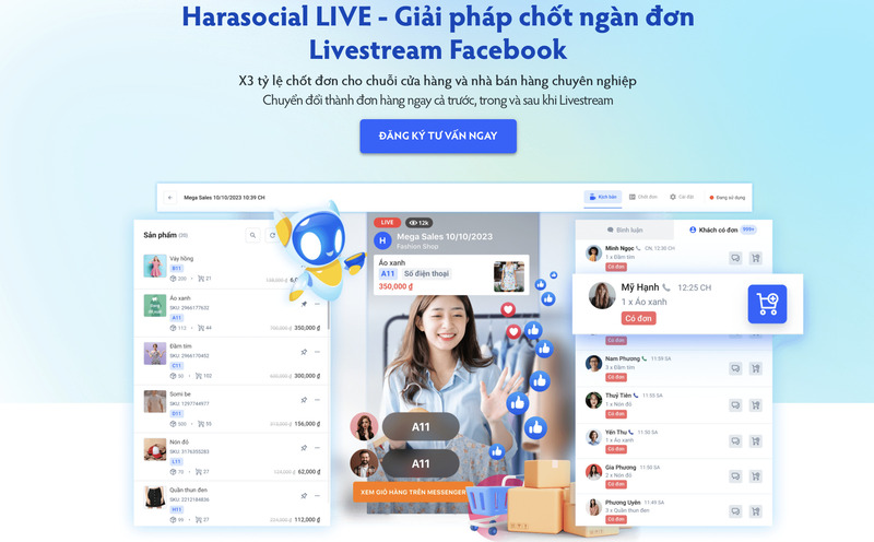 Social Live - Giải pháp Livestream bán hàng và chốt đơn tự động trên Facebook, Messenger