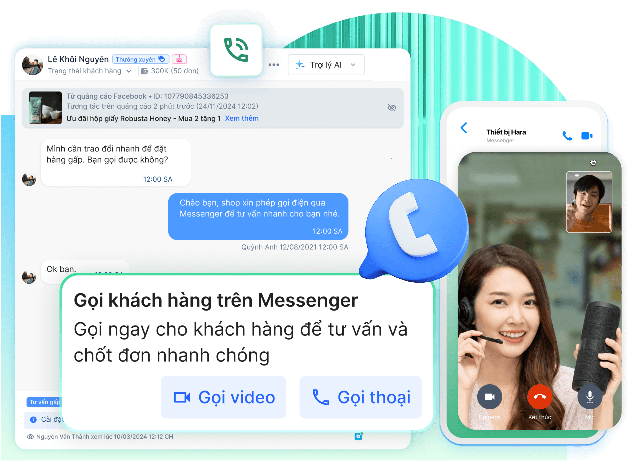 Messenger Calling trên Website Social