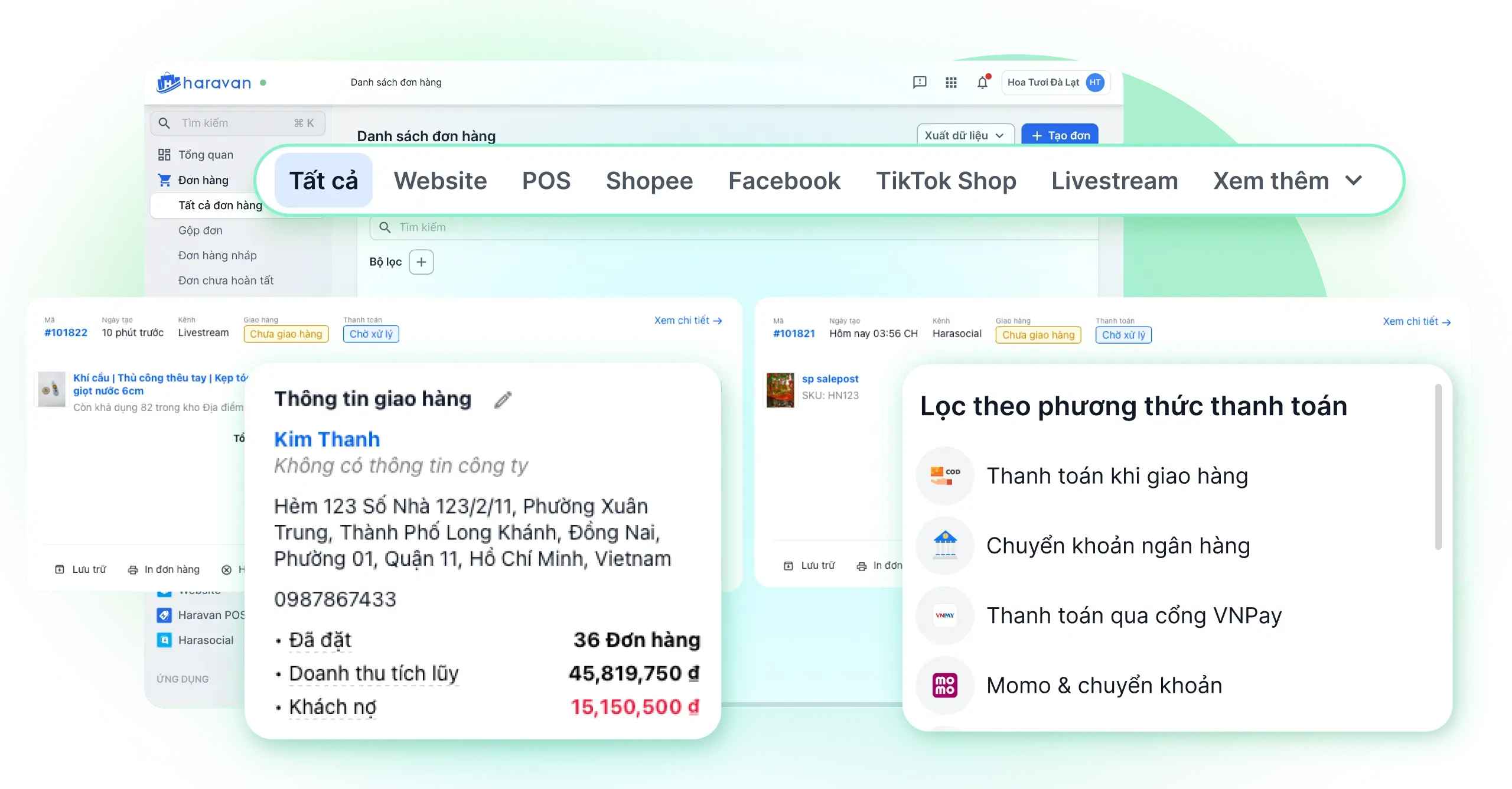 Phần mềm quản lý đơn hàng đa kênh hiệu quả Website