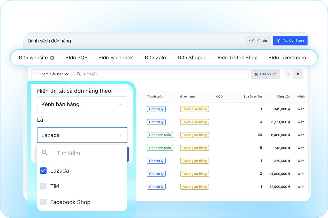 Website - Bán hàng dễ dàng trên website đa kênh.
