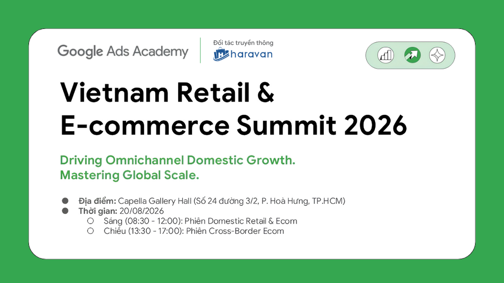 Website đồng hành cùng Google tại sự kiện Vietnam Retail & E-commerce Summit 2026