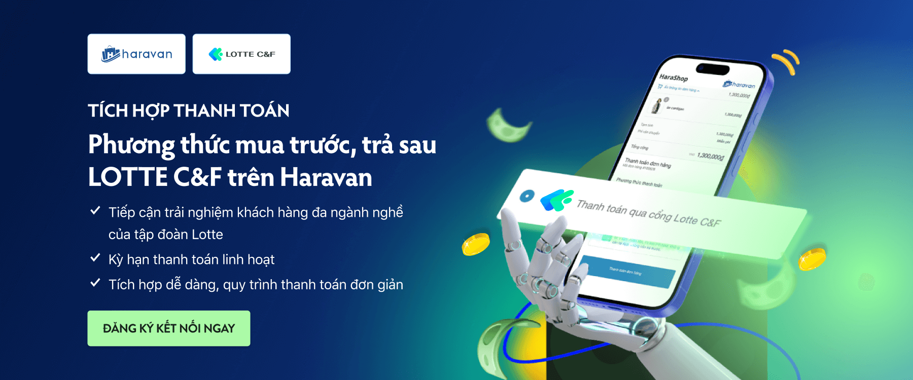 Tích hợp phương thức mua trước trả sau LOTTE C&F trên Website