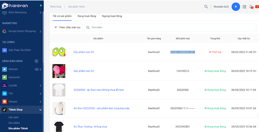 Website tích hợp thành công TikTok Shop