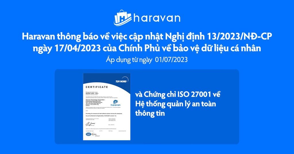 WEBSITE THÔNG BÁO CẬP NHẬT NGHỊ ĐỊNH 13 VỀ BẢO VỆ DỮ LIỆU CÁ NHÂN